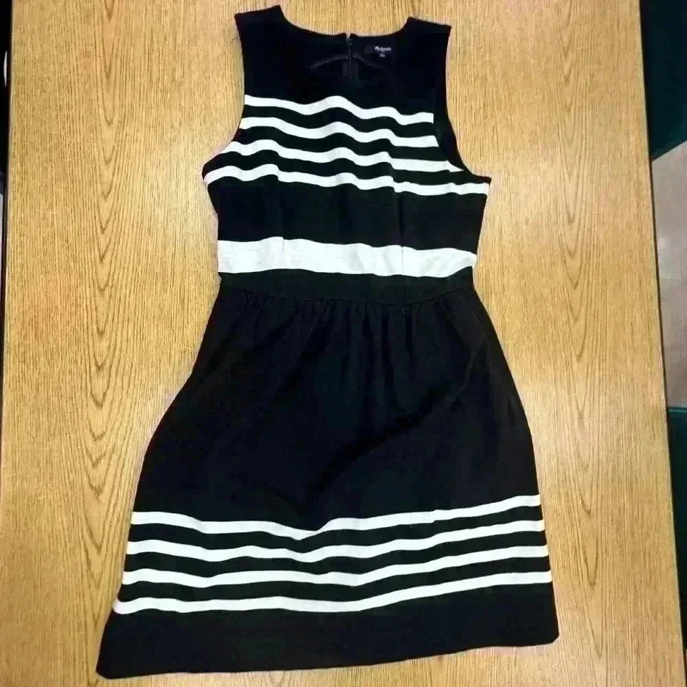 Madewell Striped Sleeveless Cotton Knit Dress Size Small